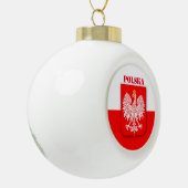 Polen Flaggenemblem Kulturerbe Polski Polska Keramik Kugel-Ornament (Links)