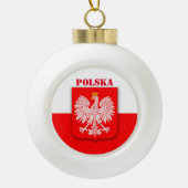 Polen Flaggenemblem Kulturerbe Polski Polska Keramik Kugel-Ornament (Vorderseite)