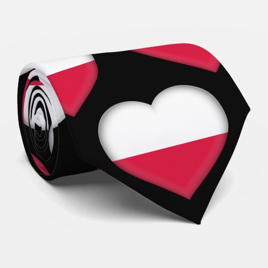 Polen Flaggenfarben Herzmuster Neck Tie Krawatte (Gerollt)