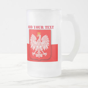 Polen Flaggenfußball Polska Patriotic Mattglas Bierglas