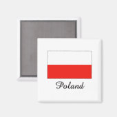 Polen - Flaggengestaltung Magnet (Vorderseite/Rückseite)