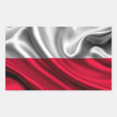Polen Flaggengewebe Rechteckiger Aufkleber (Vorderseite)