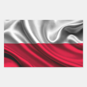 Polen Flaggengewebe Rechteckiger Aufkleber