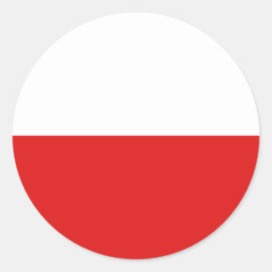 Polen Flaggenkennzeichnung Fisheye Runder Aufkleber