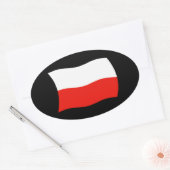 Polen Flaggenmarke Ovaler Aufkleber (Umschlag)