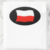 Polen Flaggenmarke Ovaler Aufkleber (Tasche)