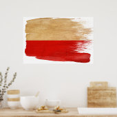 Polen Flaggenposter Poster (Küche)
