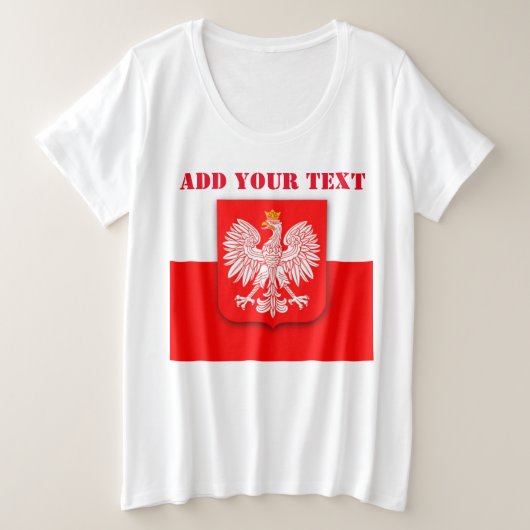 Polen Flaggenstaat Weltmeisterschaft 2022 Fußball Große Größe T-Shirt (Design vorne)