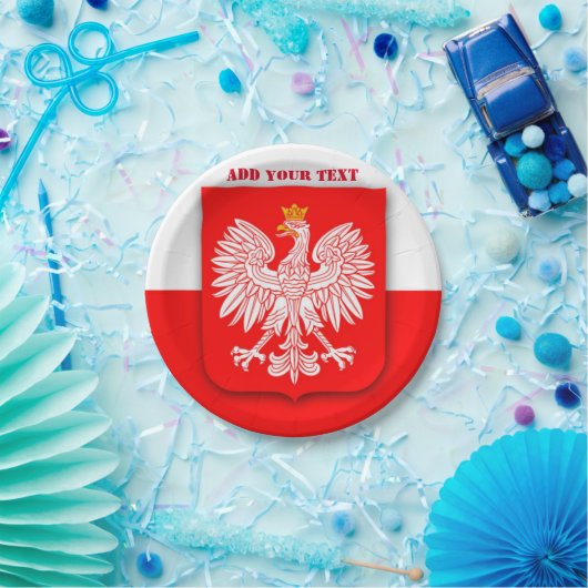 Polen Flaggenstaat Weltmeisterschaft 2022 Fußball Pappteller (Party)