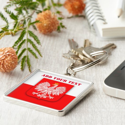 Polen Flaggenstaat Weltmeisterschaft 2022 Fußball Schlüsselanhänger (Seite)