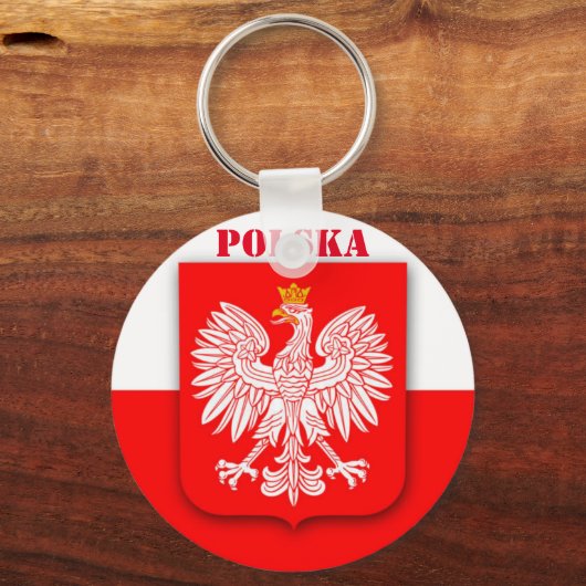 Polen Flaggenstaat Weltmeisterschaft 2022 Fußball Schlüsselanhänger (Vorderseite)