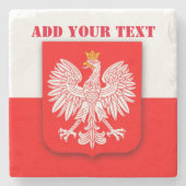 Polen Flaggenstaat Weltmeisterschaft 2022 Fußball Steinuntersetzer (Vorderseite)