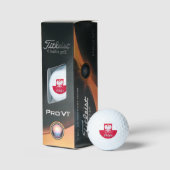 Polen Golfbälle, polnische Flaggengolfer / Patriot Golfball (Verpackung)