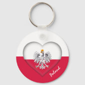 Polen & Herz, polnische Flagge, Mode / Sport Schlüsselanhänger (Rückseite)
