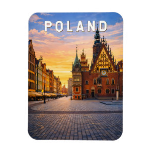 Polen Illustration Reise Kunst Vintage Magnet