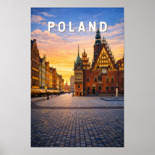 Polen Illustration Reise Kunst Vintage Poster