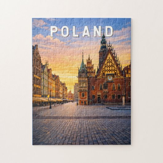 Polen Illustration Reise Kunst Vintage Puzzle (Vertikal)
