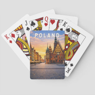 Polen Illustration Reise Kunst Vintage Spielkarten
