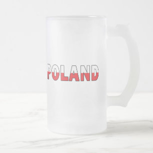 Polen in polnischen Flaggenfarben Mattglas Bierglas