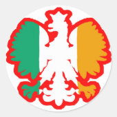 POLEN/IRISH FLAG RUNDER AUFKLEBER (Vorderseite)