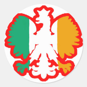 POLEN/IRISH FLAG RUNDER AUFKLEBER