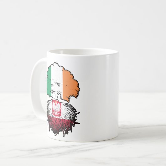 Polen - Irish Ireland Tree Roots Flag Kaffeetasse (Vorderseite Links)