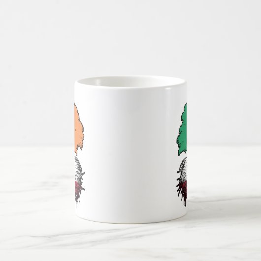 Polen - Irish Ireland Tree Roots Flag Kaffeetasse (Mittel)