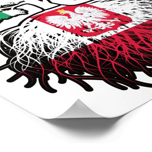 Polen - Irish Ireland Tree Roots Flag Poster (Ecke)