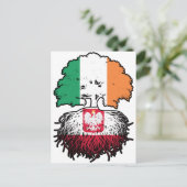 Polen - Irish Ireland Tree Roots Flag Postkarte (Stehend Vorderseite)