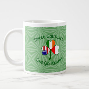 Polen Irland Amerikanisches Kleeblatt-Flagge Perso Jumbo-Tasse