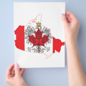 Polen - Kanadas Flag-Karte Flyer (Hand)