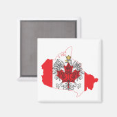 Polen - Kanadas Flag-Karte Magnet (Vorderseite/Rückseite)