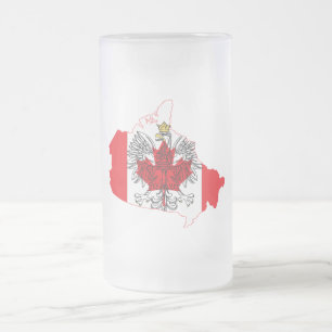 Polen - Kanadas Flag-Karte Mattglas Bierglas