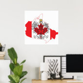 Polen - Kanadas Flag-Karte Poster (Heimbüro)
