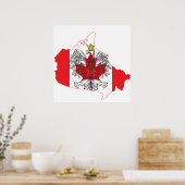 Polen - Kanadas Flag-Karte Poster (Küche)