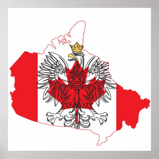 Polen - Kanadas Flag-Karte Poster (Vorne)
