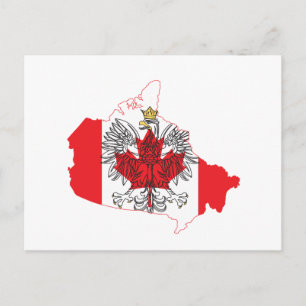 Polen - Kanadas Flag-Karte Postkarte