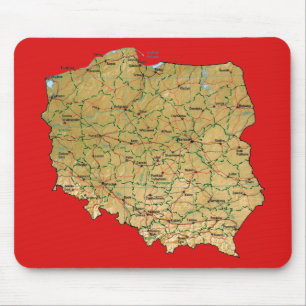 Polen-Karte Mousepad
