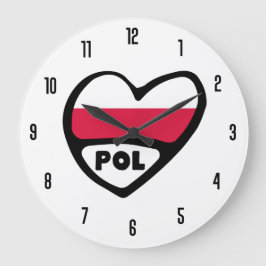Polen - Ländercode POL - Flaggenschwerpunkt Große Wanduhr