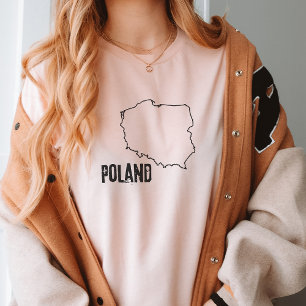 Polen Landkarte Kontur polnische Grenze T-Shirt