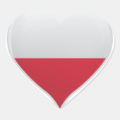 Polen Liebe Flaggenstempel Herz-Aufkleber (Vorderseite)