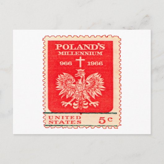 Polen Millennium-Briefmarke Postkarte (Vorderseite)