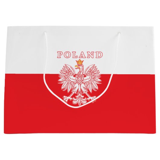 Polen mit Rot-Polnischem Eagle Große Geschenktüte (Vorderseite)