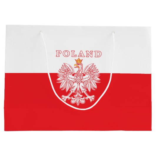 Polen mit Rot-Polnischem Eagle Große Geschenktüte (Rückseite)