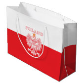 Polen mit Rot-Polnischem Eagle Große Geschenktüte (Rückseite Schrägansicht)