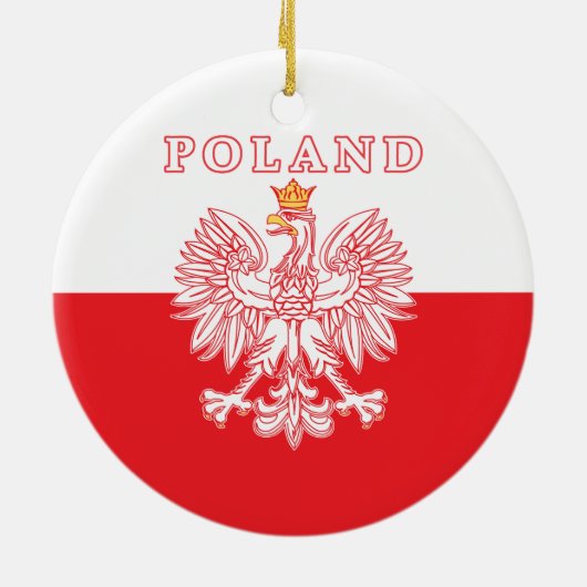 Polen mit Rot-Polnischem Eagle Keramik Ornament (Hinten)