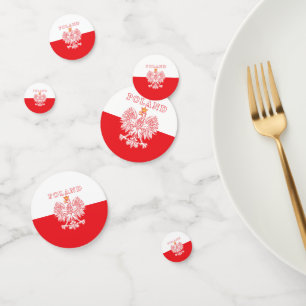 Polen mit Rot-Polnischem Eagle Konfetti