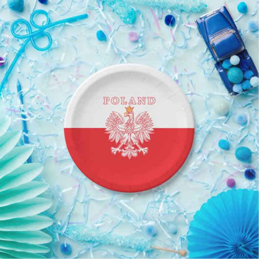 Polen mit Rot-Polnischem Eagle Pappteller (Party)