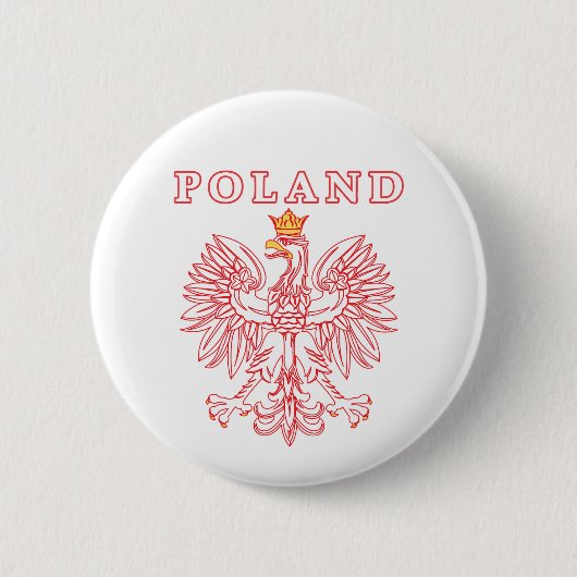 Polen mit rotem Polnischem Adler Button (Vorderseite)