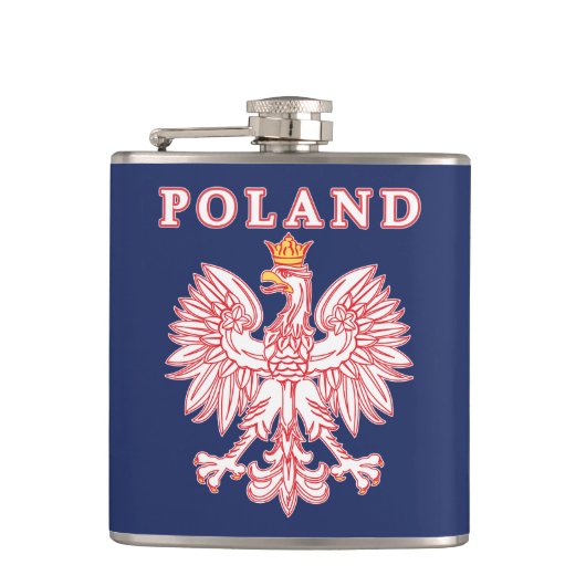 Polen mit rotem Polnischem Adler Flachmann (Vorderseite)